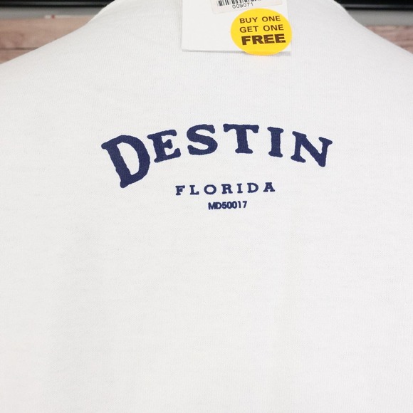VINTAGE DESTIN FLORIDA SPELLOUT TRAVEL TOURIST 00s T-SHIRT SZ L NWT DEADSTOCK - Picture 5 of 7